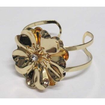 jonc bijoux pétale cristal dore