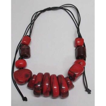 Red resin jewelry necklace