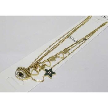 Triple chain steel necklace jewelry