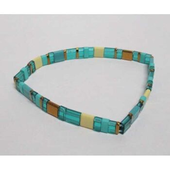 Elastic bracelet with Japanese beads