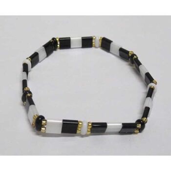 Black and white Japanese glass bead bracelet