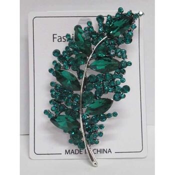 Various rhinestone leaf jewelry in brooch form