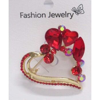 red heart love brooch jewelry