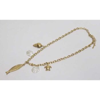 bijoux collier acier breloques coquillage poisson tortue