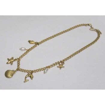 bijoux collier acier doré breloques la mer