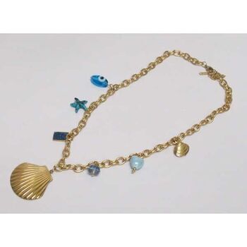 Collier bijoux maille acier apprêts mer bleu