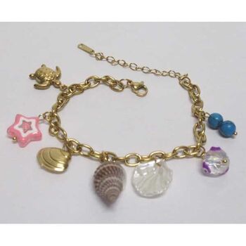 bijoux bracelet coque coquillage tortue en acier inoxydable