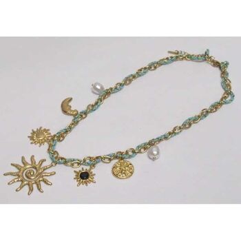 bijoux collier acier rayons soleil