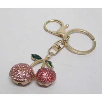 rhinestone cherry bag charm