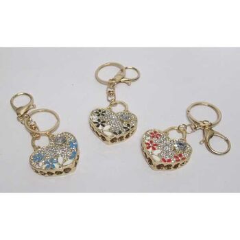 key heart padlock flower jewelry