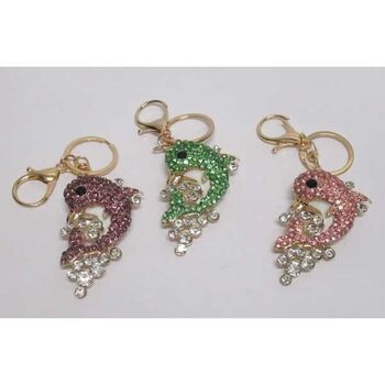 colored rhinestone dolphin pendant bag charm