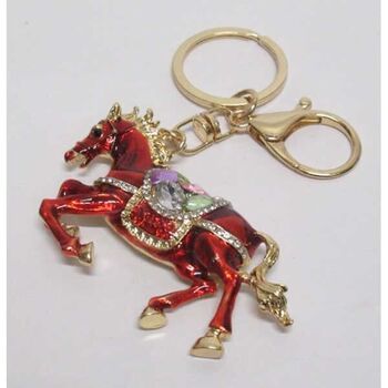 Crystal enamel horse galloping bag jewelry