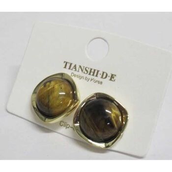 clip-on tiger's eye earrings