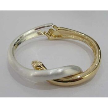 white and gold crossover bracelet