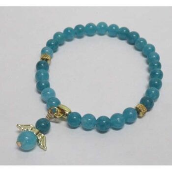 Fine jewelry blue amazonite angel charm