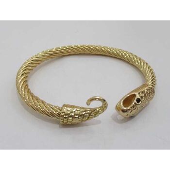 bracelet  jonc doré tête et queue de serpent