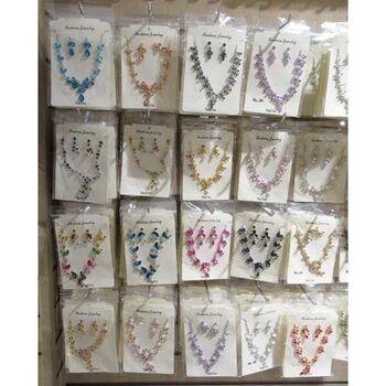 parure bijoux cristal fleur en lot