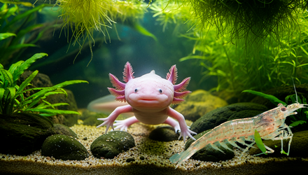 Nourriture pour axolotl et crevette