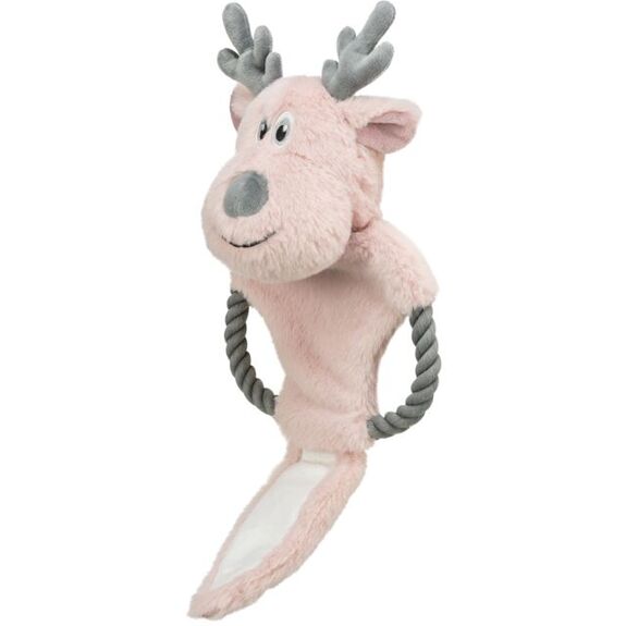 Peluche renne de noël avec corde pour chien - cadeaux