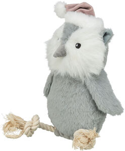 Peluche hibou de noël avec corde pour chien - cadeaux