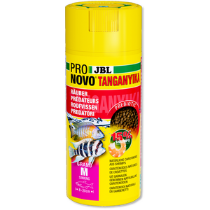 JBL PRONOVO TANGANYIKA GRANO M 1000ml Aliment de base en granulés pour Cichlidés prédateurs des lacs Tanganyika et Malawi de 8 à 20 cm en aquarium