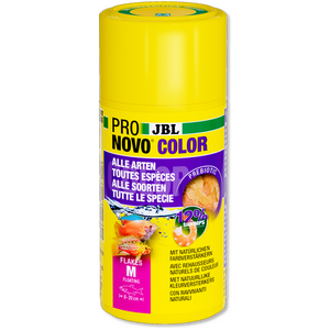 JBL PRONOVO COLOR FLAKES M 100ml -Aliment spécial couleur en flocons , taille M, pour tous poissons d’ornement de 8 à 20 cm