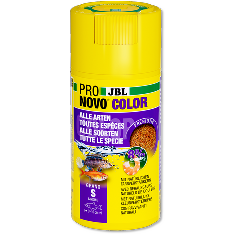 JBL PRONOVO COLOR GRANO S 100ml - Aliment spécial couleur en granulés pour des couleurs vives chez tous les poissons d’aquarium de 3 à 10 100ml