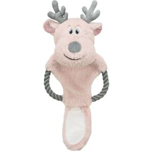 Peluche renne de noël avec corde pour chien - cadeaux