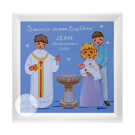 Cadre souvenir de baptême