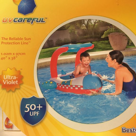 BATEAU GONFLABLE ENFANT AVEC TOIT PROTECTION SOLAIRE