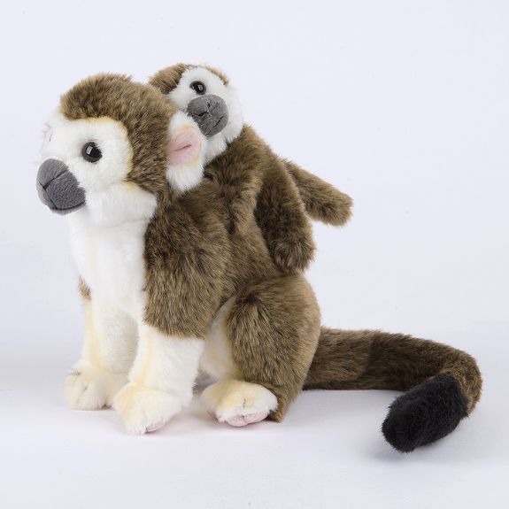 Peluche Saïmiri et son bébé 21 CM