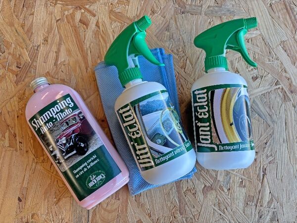 "COFFRET SHAMPOING AUTO" de 3 produits pour nettoyer tout l'extérieur de votre véhicule