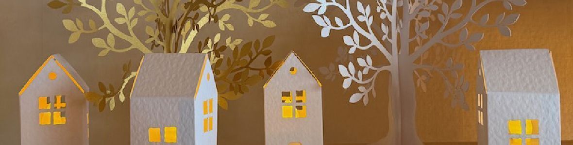 Paper houses Led candle holders