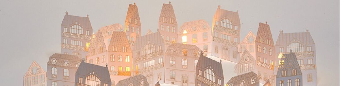 Paper houses Led candle holders