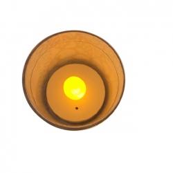 Small brushed ivory wax led tea light holder