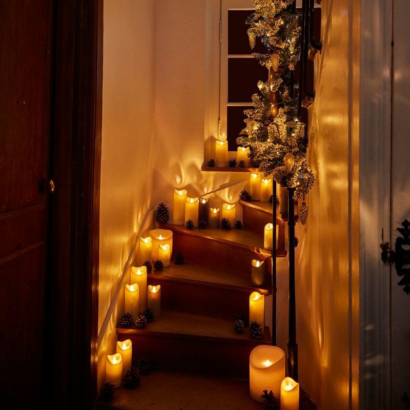 Kisidus Bougies LED Longues Flamme Vacillante Avec Télécommande - Lot 12 PCS Pour Décoration Noël Et Table