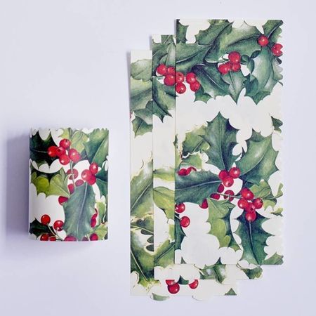 3 Photophores à festons en papier pour Noël - Houx