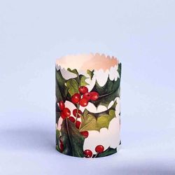 3 Photophores à festons en papier pour Noël - Houx