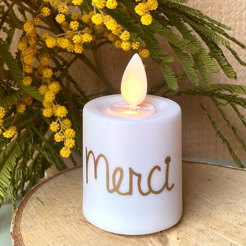 Bougie Parfumée En Verre 'Merci' - Élégante Et Apaisante