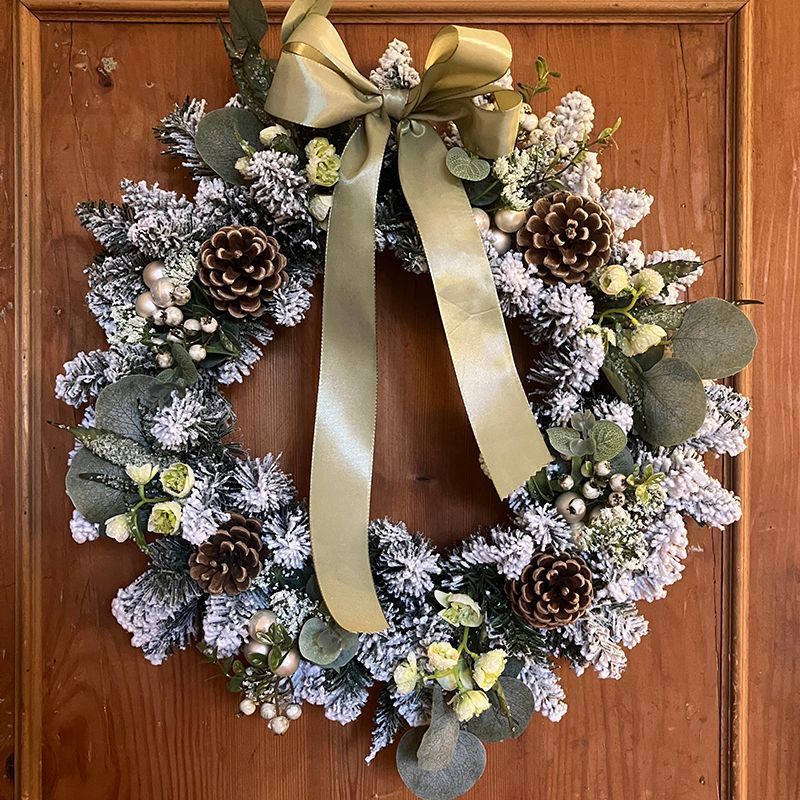 Lot De 3 Couronnes De Noël Floquées Blanc – Crate & Barrel – Déco Hiver