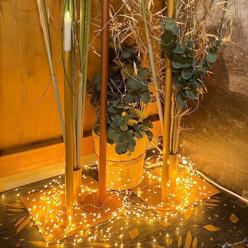 Amosfun Lampe Cascade Extérieure 5 Branches 1 Mètre Led Cuivre Écoénergétique Décoration Jardin Fêtes Patios