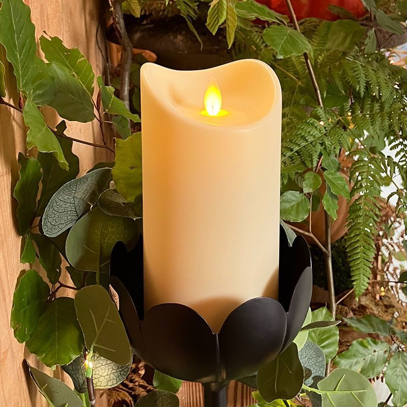 Lot 2 Bougies LED Extérieur Étanchéité IP65 - Flamme Vacillante - Télécommande + Minuterie - 800 Heures - 7,6x14,5 Cm