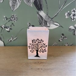 Photophore LED personnalisable - H 10 cm - DEUIL /  DECES