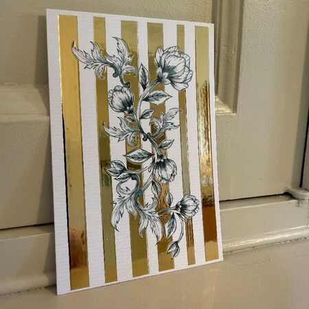 Carte Postale - 10 x 15 cm - Rayures et Fleurs