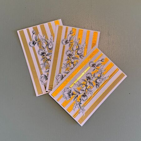 Carte Postale - 10 x 15 cm - Rayures et Fleurs