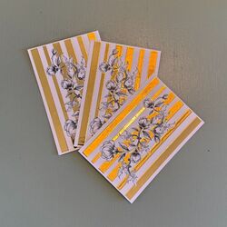 Carte Postale - 10 x 15 cm - Rayures et Fleurs