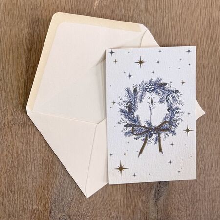 Carte de Noël - 10 x 15 cm - Couronne