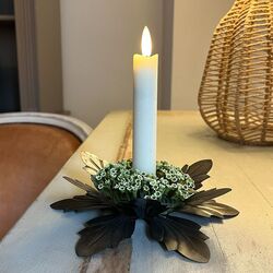 Wreath for candles - green Gypsophila ø 3 cm