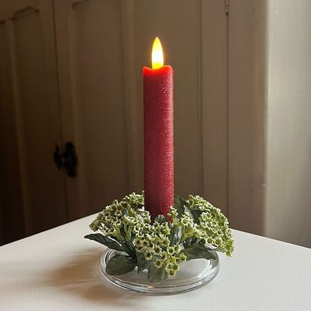 LED red wax taper candle - H 15CM
