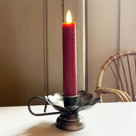 LED red wax taper candle - H 15CM